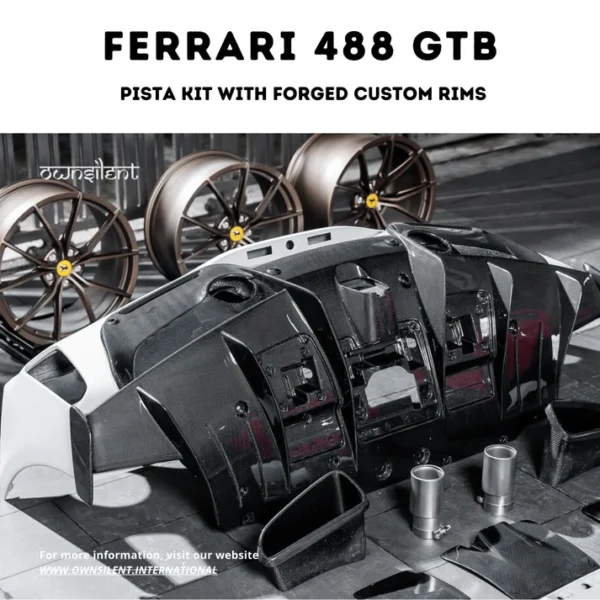 Ferrari 488 GTB Pista Spider Dry Carbon Fiber Facelift Body Kit - Image 3